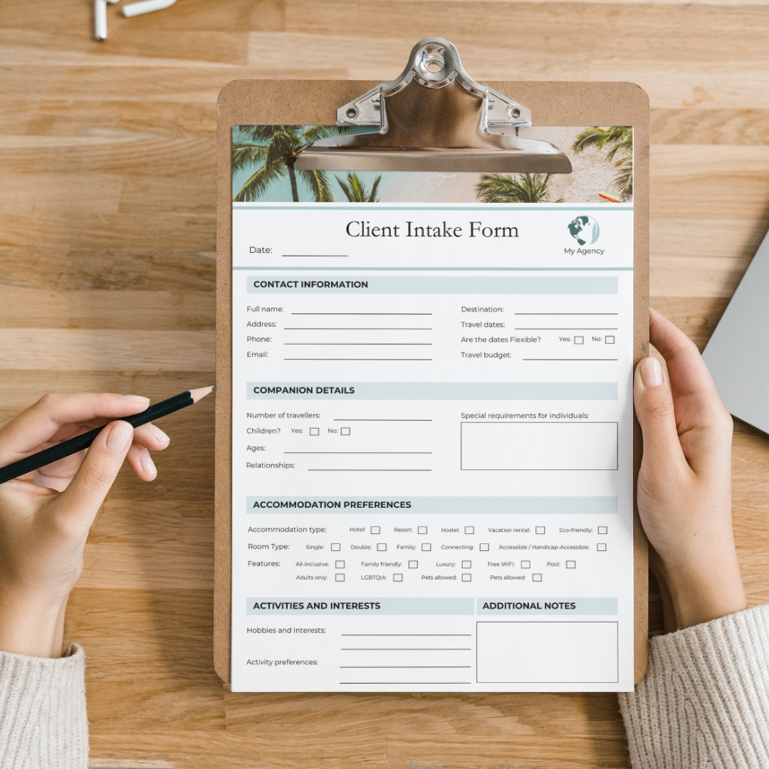 Travel Agent Client Form Bundle – Intake Form, Booking Form & Travel Quote Template