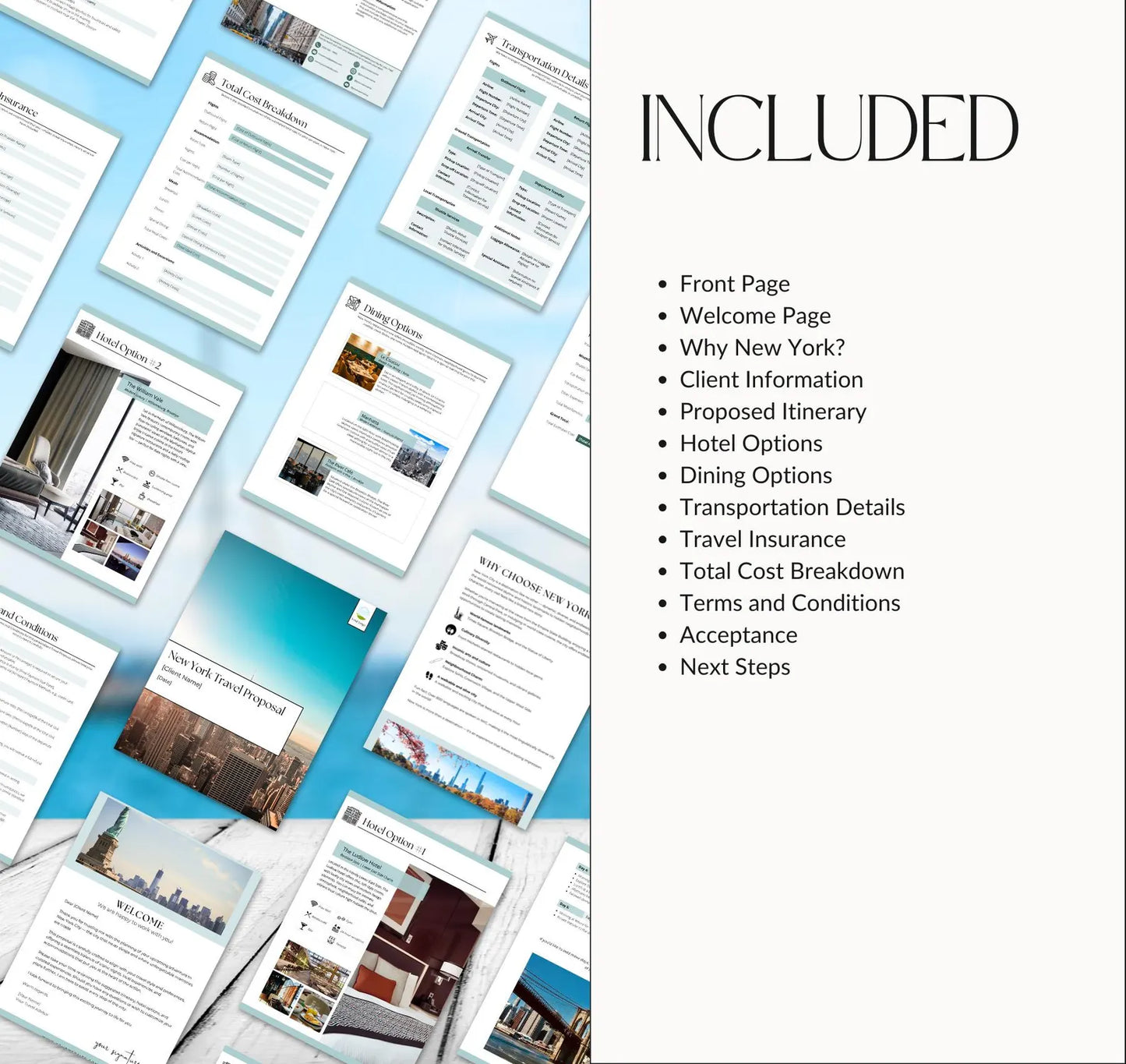 Travel Agent Destination Proposal New York - 16 pages
