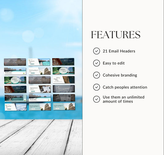 Email Header Templates for Travel Agents | 21 Editable Canva Designs