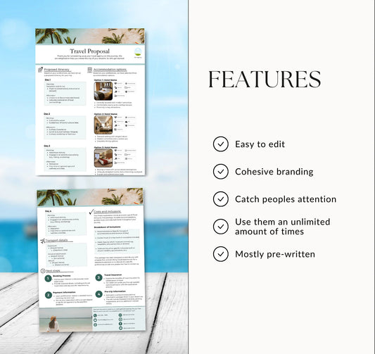 Travel Agent Proposal Template - 2 pages