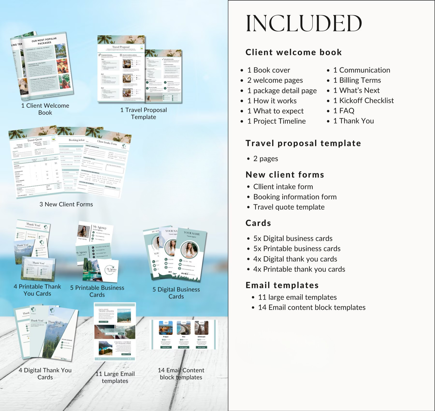 Travel Agent Client Onboarding Bundle | Editable Canva Templates
