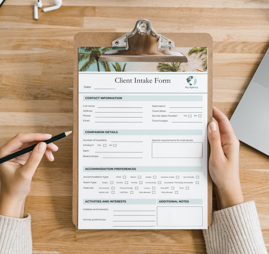 New Client Bundle for Travel Agents | 5 easy to edit templates