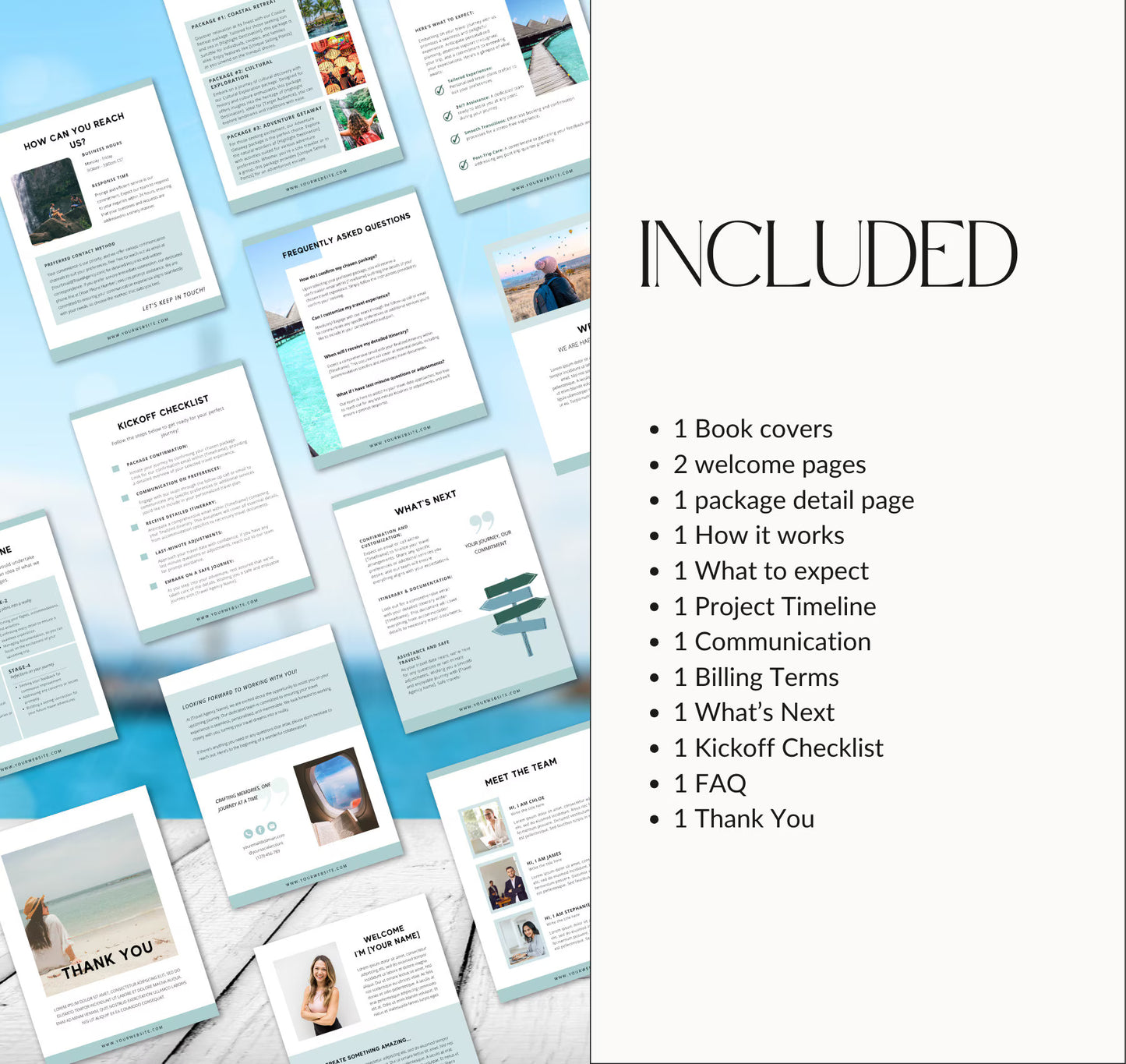 Client Welcome Book Template for Travel Agents – Editable Canva Template