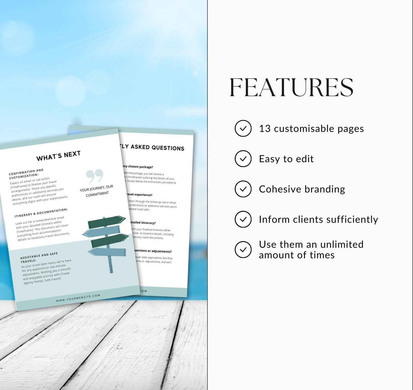 Client Welcome Book Template for Travel Agents – Editable Canva Template