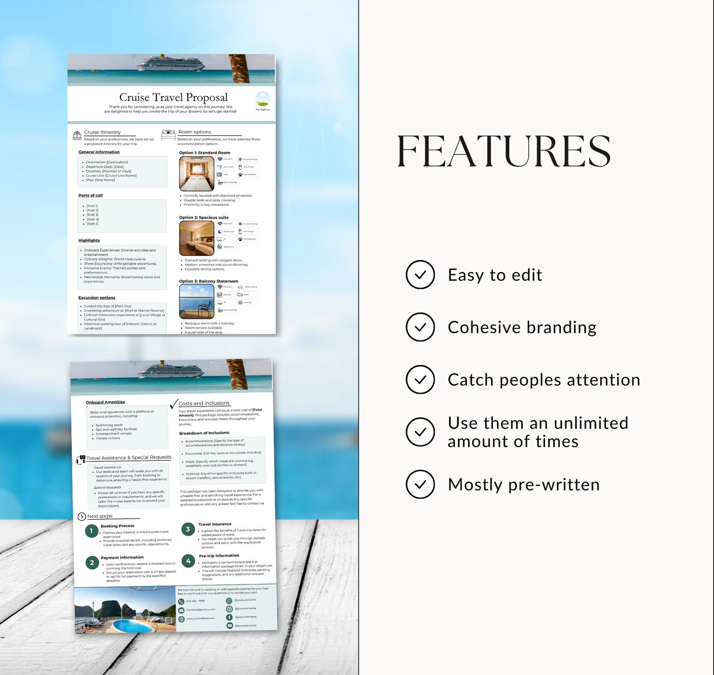 Cruise Proposal Template for Travel Agents | Editable in Canva