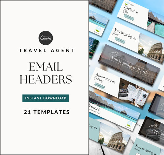Email Header Templates for Travel Agents | 21 Editable Canva Designs