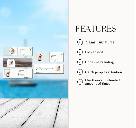 Email Signature Templates for Travel Agents | 5 Editable Canva Designs