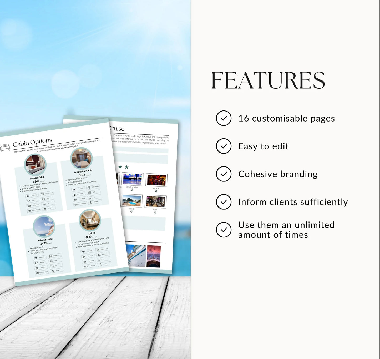 Cruise Travel Proposal Travel Agents 16 pages | Editable in Canva